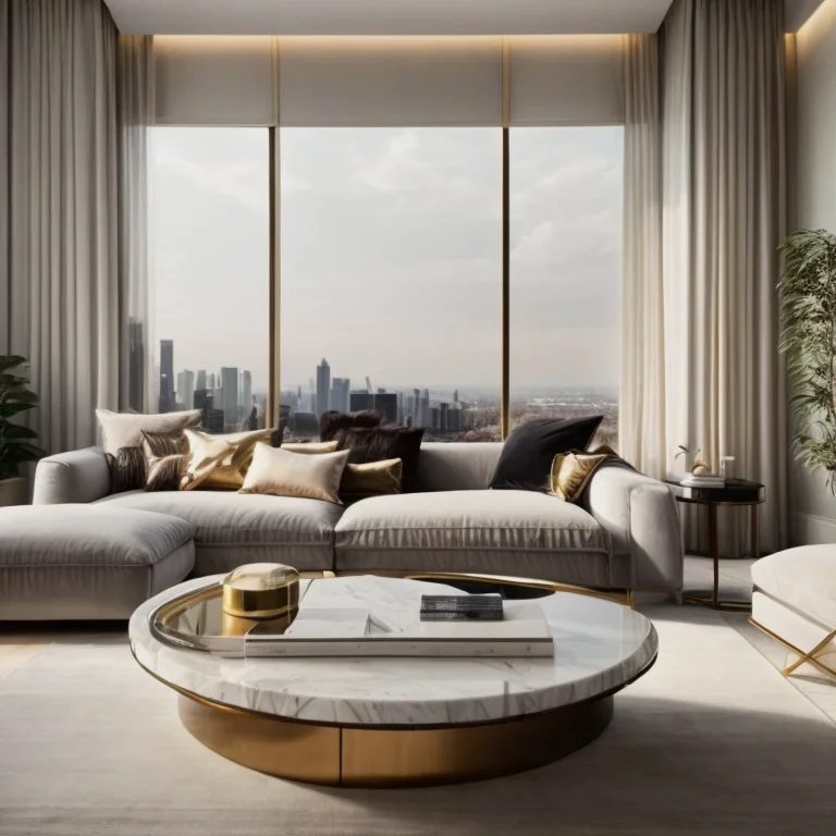 Luxury apartment interior with modern furnishings